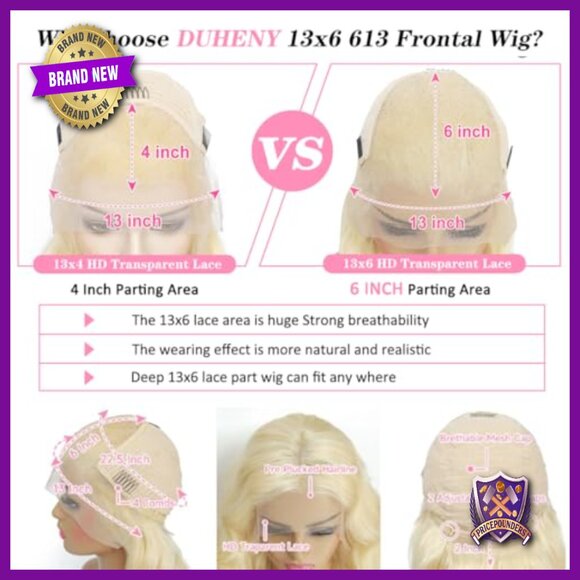 26 Inch Human Hair Lace Front Wig 200% Density Body Wave Pre Plucked